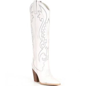 Steve Madden Lashes Distressed Leather Tall Western Boots size 9.5